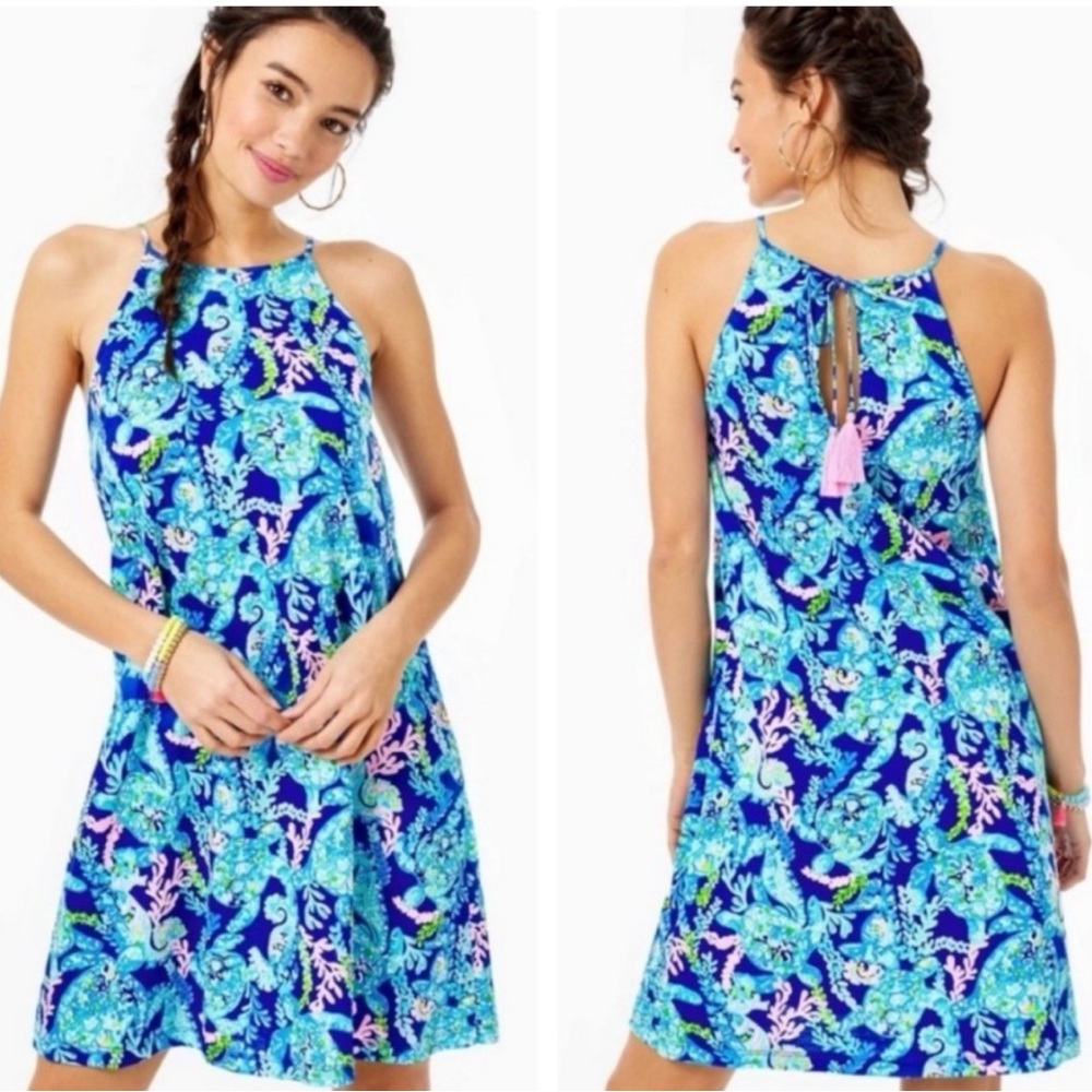 Lilly Pulitzer Dress Womens Margot Swing Turtle Villa Corsica